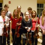 String instructor Chris Nourse with students from his studio